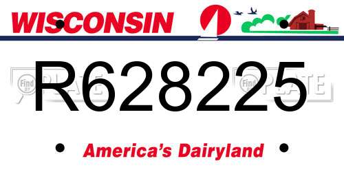 R628225 Wisconsin License Plate