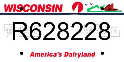 R628228 Wisconsin License Plate