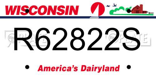 R62822S Wisconsin License Plate