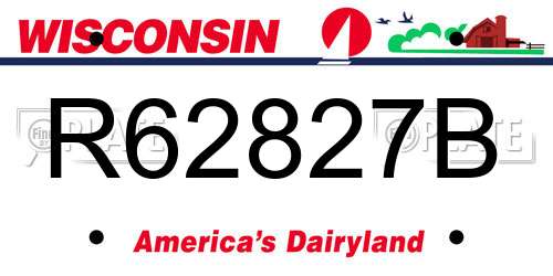 R62827B Wisconsin License Plate