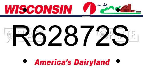 R62872S Wisconsin License Plate