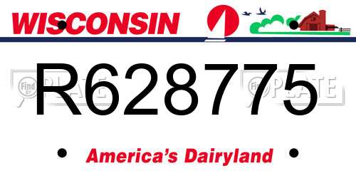 R628775 Wisconsin License Plate
