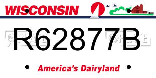 R62877B Wisconsin License Plate