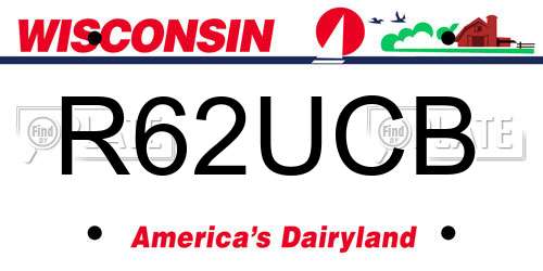 R62UCB Wisconsin License Plate