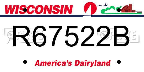 R67522B Wisconsin License Plate