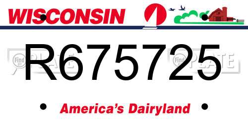 R675725 Wisconsin License Plate