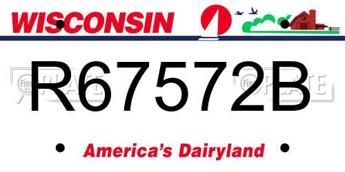 R67572B Wisconsin License Plate