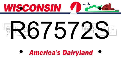 R67572S Wisconsin License Plate