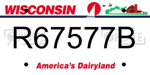 R67577B Wisconsin License Plate