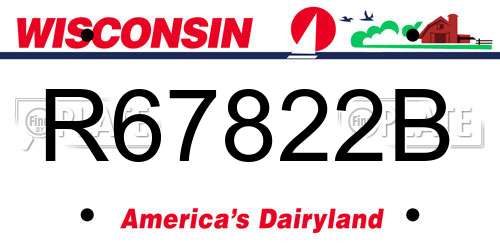 R67822B Wisconsin License Plate