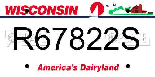R67822S Wisconsin License Plate