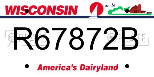 R67872B Wisconsin License Plate