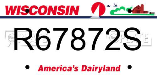 R67872S Wisconsin License Plate