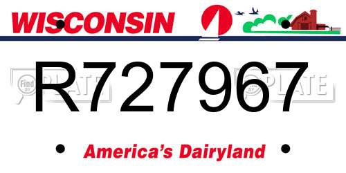 R727967 Wisconsin License Plate