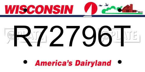 R72796T Wisconsin License Plate