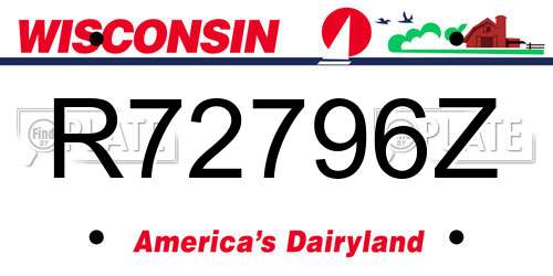R72796Z Wisconsin License Plate