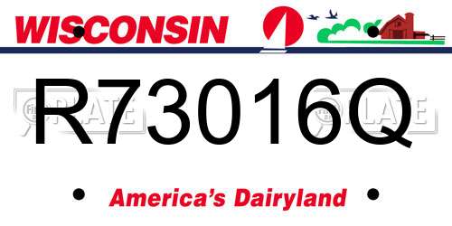 R73016Q Wisconsin License Plate