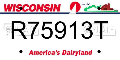 R75913T Wisconsin License Plate