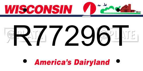 R77296T Wisconsin License Plate