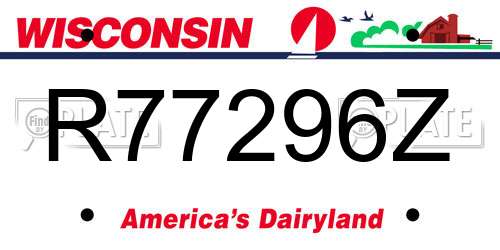 R77296Z Wisconsin License Plate