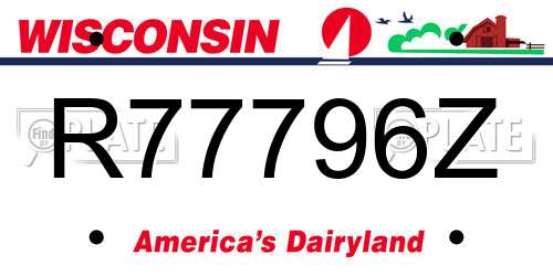 R77796Z Wisconsin License Plate