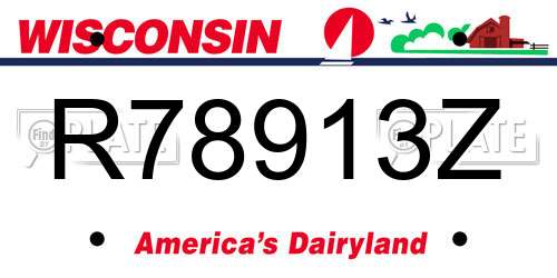 R78913Z Wisconsin License Plate
