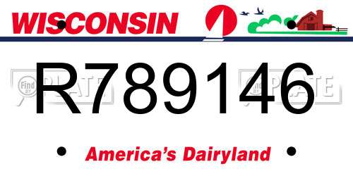 R789146 Wisconsin License Plate