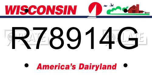 R78914G Wisconsin License Plate
