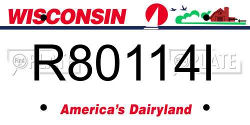 R80114I Wisconsin License Plate