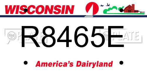 R8465E Wisconsin License Plate