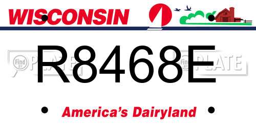 R8468E Wisconsin License Plate