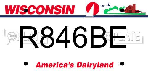 R846BE Wisconsin License Plate