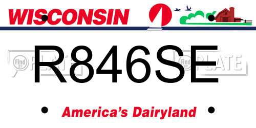 R846SE Wisconsin License Plate