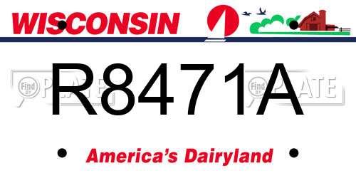 R8471A Wisconsin License Plate