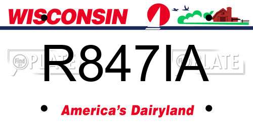 R847IA Wisconsin License Plate