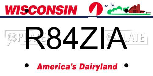 R84ZIA Wisconsin License Plate