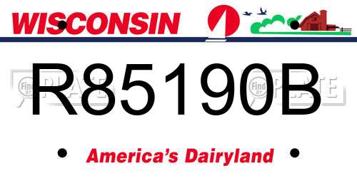 R85190B Wisconsin License Plate