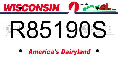 R85190S Wisconsin License Plate
