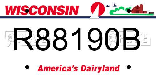 R88190B Wisconsin License Plate