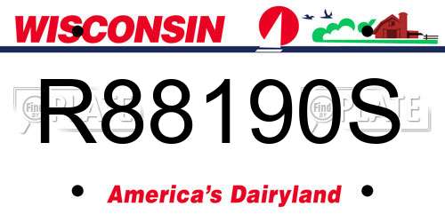 R88190S Wisconsin License Plate