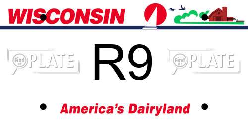 R9 Wisconsin License Plate