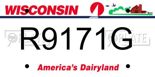 R9171G Wisconsin License Plate