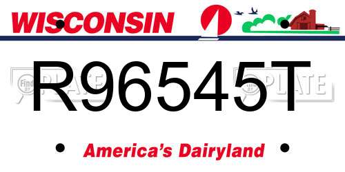 R96545T Wisconsin License Plate