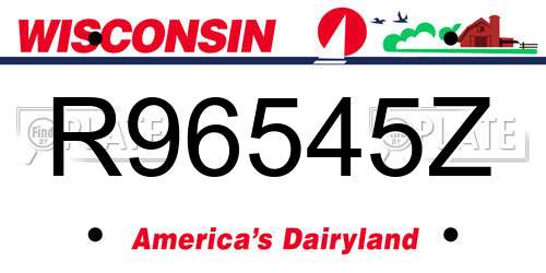R96545Z Wisconsin License Plate