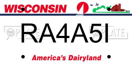 RA4A5I Wisconsin License Plate