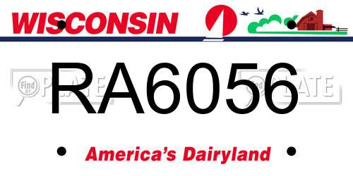 RA6056 Wisconsin License Plate
