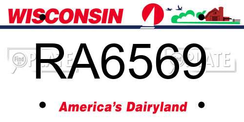RA6569 Wisconsin License Plate