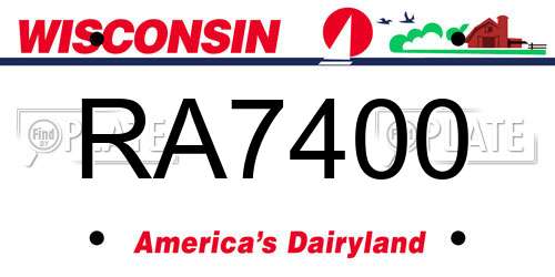 RA7400 Wisconsin License Plate
