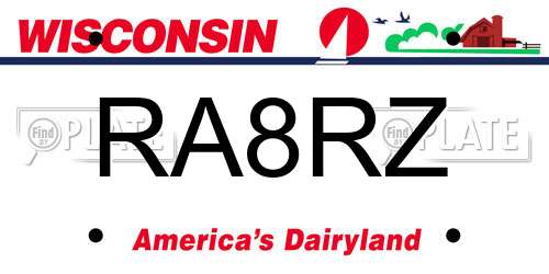 RA8RZ Wisconsin License Plate