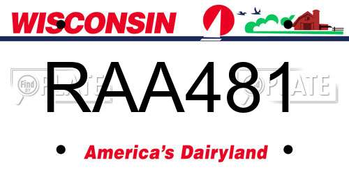 RAA481 Wisconsin License Plate